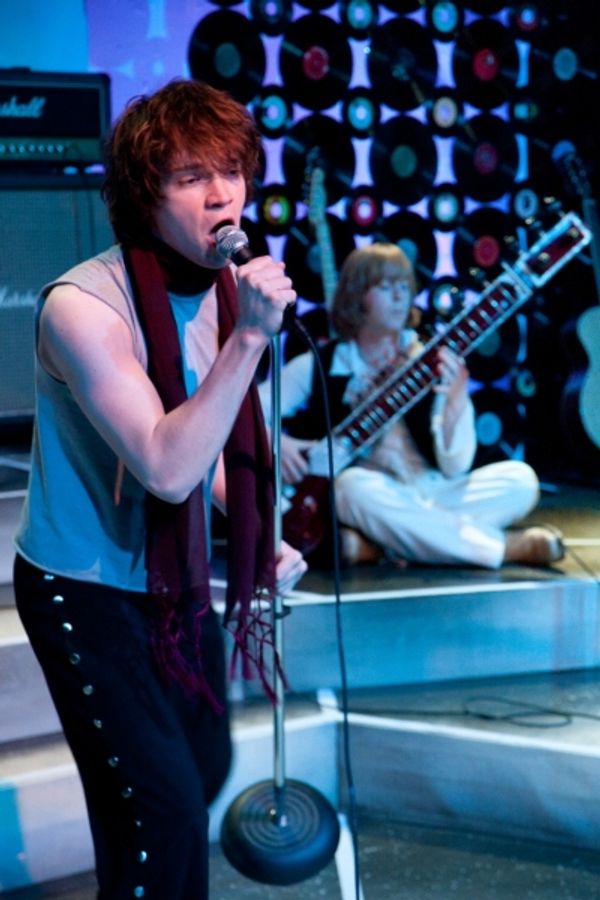 Mick (Nick Vidal) sings while Brian (Aaron Snook) plays the sitar Photo